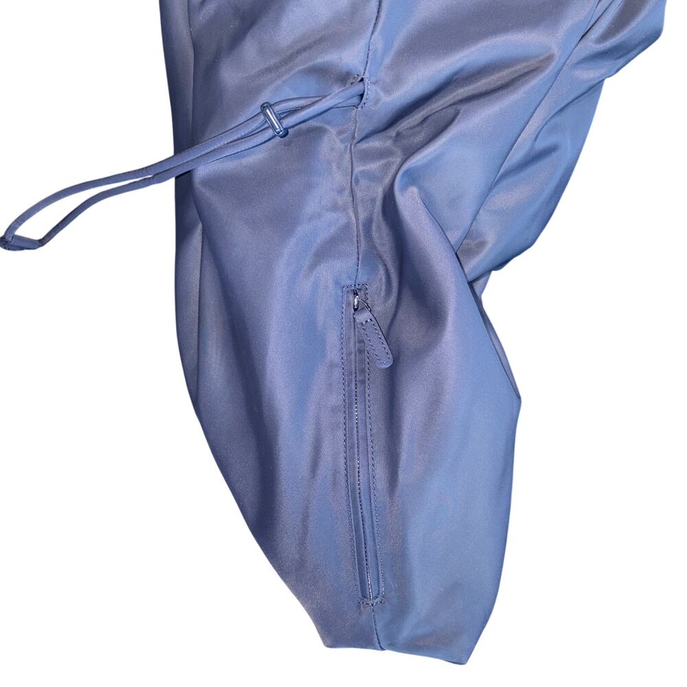 Aritzia Babaton Commute Tote Navy Nylon Cinch Quiet Luxury Minimalist Bag - Picture 6 of 10